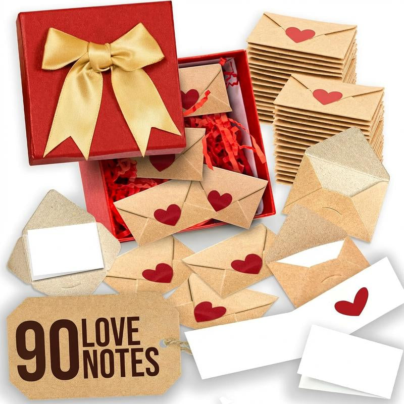DIY Love Notes Box - Mini Blank Cards & Envelopes for Him Her - Cute Valentine’S Day Anniversary Gift for Boyfriend Valentine'S Day