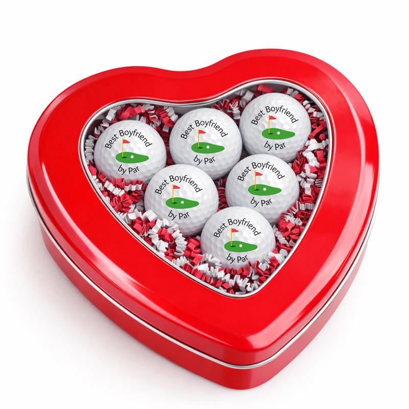 Valentine’S Golf Gift Set for Him Heart Tin Gift Box for Boyfriend Husband Golf Lover Gift with Romantic Charm