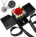 Eternal Rose & "I Love You" Necklace Gift Set - Preserved Red Rose in Heart Box, Valentine‘S Day Gift for Her, Wife, Girlfriend