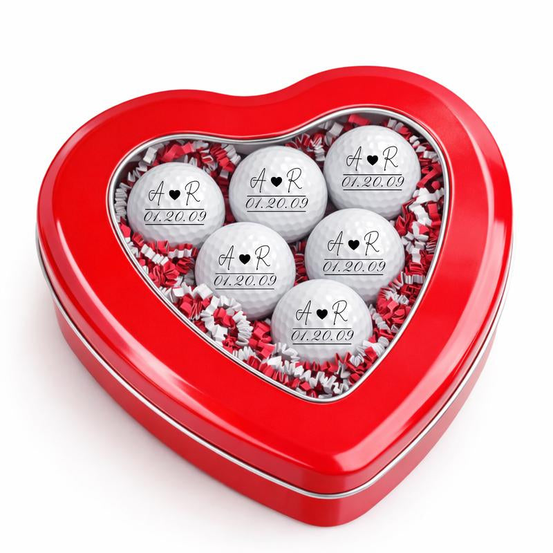 Valentine’S Golf Gift Set for Him Heart Tin Gift Box for Boyfriend Husband Golf Lover Gift with Romantic Charm